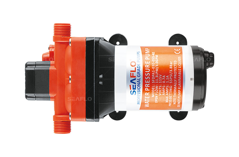 SEAFLO 42 Short Series AC Diaphragm Pump 115V/220V 3.0-11.3LPM 17-55PSI